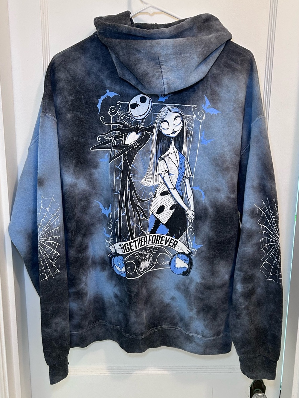 Disney Nightmare Before Christmas Jack & Sally Tie-Dye Fleece Hoodie Mens M